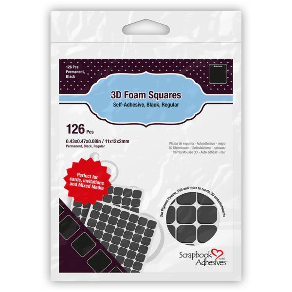 Adhesivos para Scrapbook Cuadrados de Espuma 3D - 126 Piezas